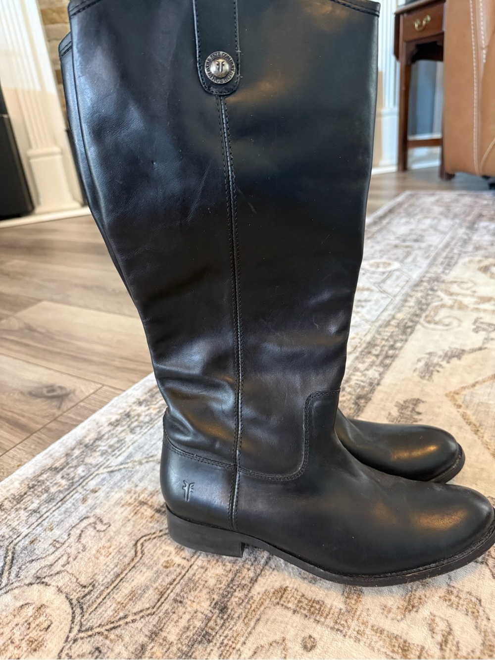 Frye Black Leather knee high boots